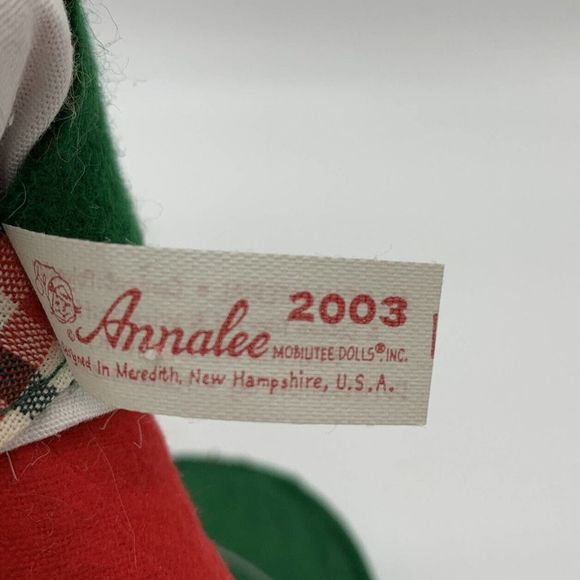 Vntg Lot Of 3 Annalee Santas Cutting Down Tree, Holding Mail Bag And Stocking - Picture 7 of 11